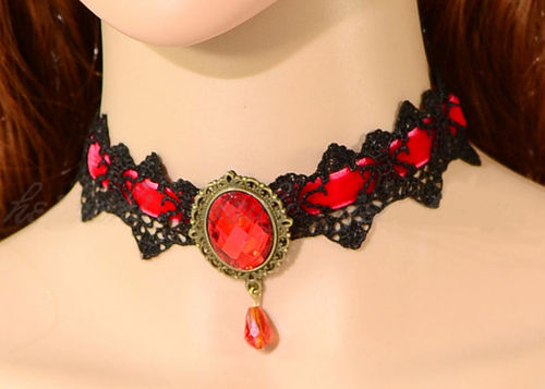 Viktorianisches schwarz-rotes Halsband